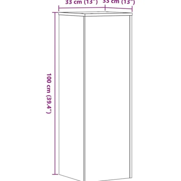 vidaXL Växtställ 2 st brun ek 33x33x100 cm konstruerat trä