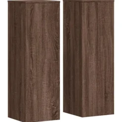 vidaXL Växtställ 2 st brun ek 33x33x100 cm konstruerat trä