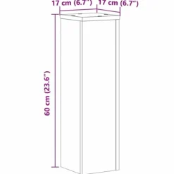 vidaXL Växtställ 2 st ek 17x17x60 cm konstruerat trä