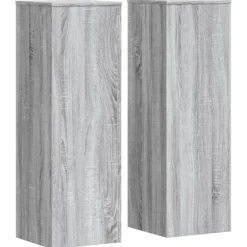 vidaXL Växtställ 2 st grå sonoma 33x33x100 cm konstruerat trä