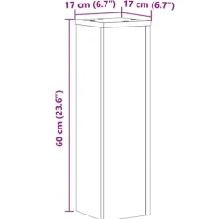 vidaXL Växtställ 2 st rökfärgad ek 17x17x60 cm konstruerat trä