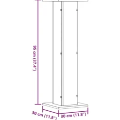 vidaXL Växtställ 2 st rökfärgad ek 30x30x95 cm konstruerat trä