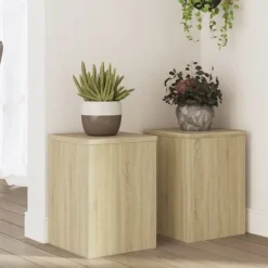 vidaXL Växtställ 2 st sonoma ek 25x25x35 cm konstruerat trä