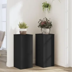 vidaXL Växtställ 2 st svart 30x30x70 cm konstruerat trä