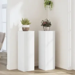 vidaXL Växtställ 2 st vit 25x25x80 cm konstruerat trä
