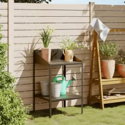 vidaXL Växtställ antracit 56,5x54,5x100 cm galvaniserat stål - Växtställ