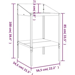 vidaXL Växtställ antracit 56,5x54,5x100 cm galvaniserat stål - Växtställ