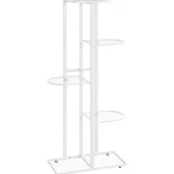 vidaXL Växtställ med 5 hyllor 43x22x98 cm vit metall - Växtställ
