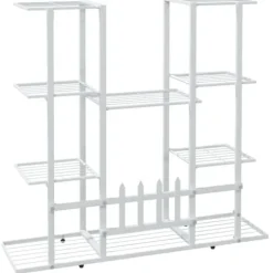 vidaXL Växtställ 94,5x25x89 cm vit järn - Växtställ