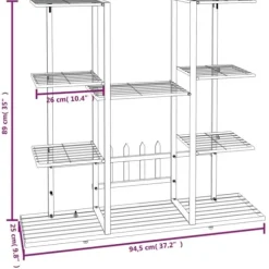 vidaXL Växtställ 94,5x25x89 cm vit järn - Växtställ