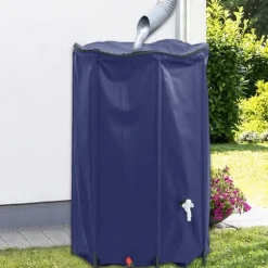 Vikbar vattentank 1000 L med kran - Slitstark PVC | Färg: Grön | Storlek: 1000 L