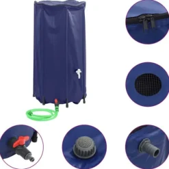 Vikbar vattentank med kran 250 L - PVC vattensamlar | Färg: Grön | Storlek: 250 L