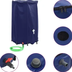 Vikbar vattentank med kran - PVC 500 L | Färg: Grön | Storlek: 500 L