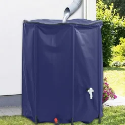 Vikbar vattentank med kran 1250 L PVC - Regnvattenbehållare | Färg: Grå | Storlek: 1250 L