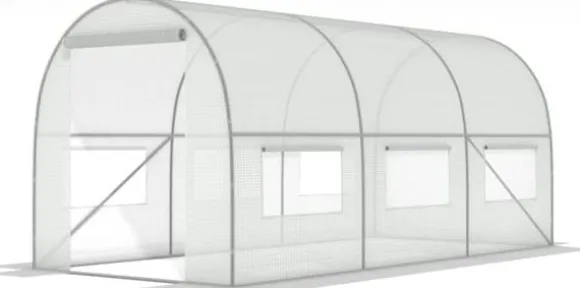 Viking Choice Hobbyväxthus 4,5x2x2m - Hållbar, UV-beständig PE-täckning, 9m² odlingsyta