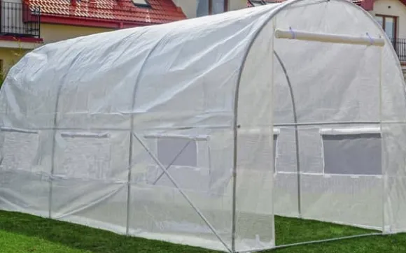 Viking Choice Hobbyväxthus 4,5x2x2m - Hållbar, UV-beständig PE-täckning, 9m² odlingsyta