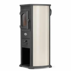 Vikingchoice gjutjärnskamin med kokplatta - 6.6kW till 8.5kW, värmer upp till 85m², avtagbar asklåda