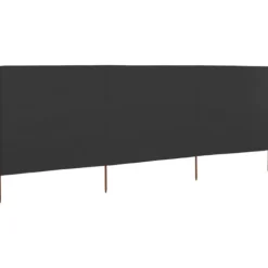 Vindskydd 3 paneler tyg 400x120 cm antracit