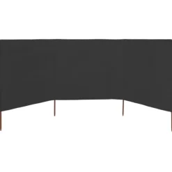 Vindskydd 3 paneler tyg 400x120 cm antracit