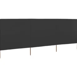 Vindskydd 3 paneler tyg 400x120 cm antracit