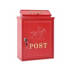 Vintage väggpostlåda - vidaXL - Röd - Gjutet aluminium - 29x13x41 cm - Korrosionsbeständig