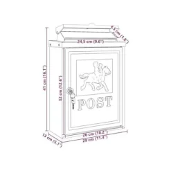 Vintage väggpostlåda - vidaXL - Röd - Gjutet aluminium - 29x13x41 cm - Korrosionsbeständig