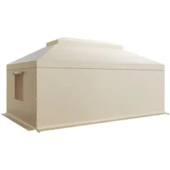 Vinterpaviljongöverdrag, 3,66x6,10m, Dubbel nivå, Sidoväggar, Nätfönster, Högdensitets PE-Förvaringskydd