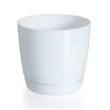 Vit blomkruka med fat COUBI DUOP280-S449