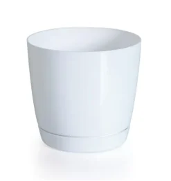 Vit blomkruka med fat COUBI DUOP280-S449