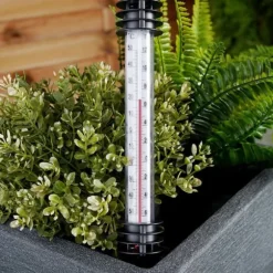 Vit extern termometer, infälld, 23 cm