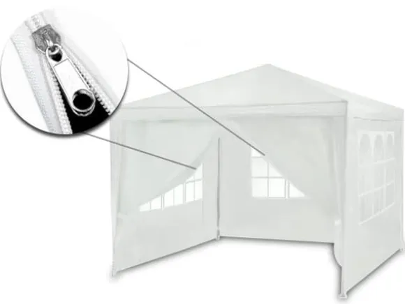 Vit trädgårdspaviljong 3x3m 4936