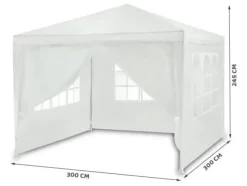 Vit trädgårdspaviljong 3x3m 4936