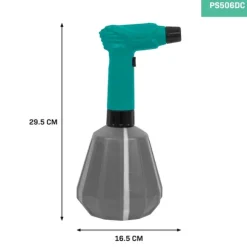 VONROC Elektrisk Sprutflaska 1L – 4V Mångsidig Spruta för Växter, Bilvård & Ogräsbekämpning, Justerbart Munstycke, USB-C Laddning