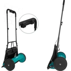 VONROC Handgräsklippare 400mm – Tyst och Effektiv Manuell Gräsklippare för Små och Medelstora Trädgårdar