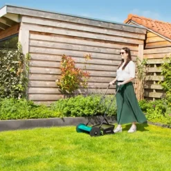 VONROC Handgräsklippare 400mm – Tyst och Effektiv Manuell Gräsklippare för Små och Medelstora Trädgårdar