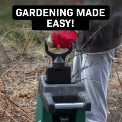 VONROC Kompostkvarn – 2500W – Strimlar grenar upp till Ø45mm – Med 45L uppsamlingspåse & säkerhetsskydd