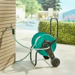 VONROC Slangvagn Set 20m – Inkl. Premium Munstycke, Slangkopplingar & Krananslutning – För Trädgård, Biltvätt och Pool