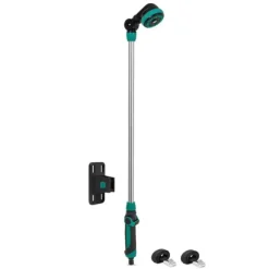 VONROC Trädgårdsdusch – Multifunktionellt Vattenmunstycke med 3 Sprutinställningar, 180° Justerbart Huvud, Väggfäste och Spännband