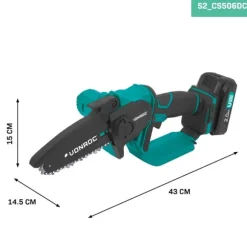 VONROC 20V Mini Motorsåg – Kompakt, Lätt och Kraftfull, 127 mm Kapacitet, 2x 2,0Ah Batterier