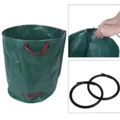 Vävd soppåse Återvinning Löv Gräs Portabelt trädgårdsavfall 270L - ROCK - 4st - Grön