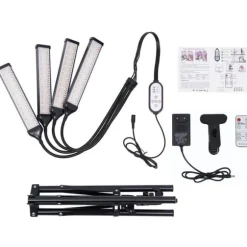 Växtbelysning, 420 LED-lampor, Justerbara belysningslägen,LED-chip, svart, EU