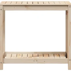 Växtbord med hylla - Planteringsbord i massiv furu | Storlek: 82,5x50x75 cm | Färg: Natur