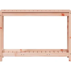 Växtbord med hylla i massivt douglasträ - Planteringsbord | Storlek: 108x35x75 cm | Färg: Natur