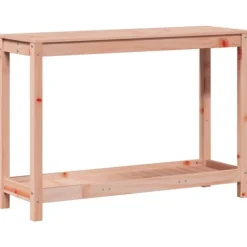 Växtbord med hylla i massivt douglasträ - Planteringsbord | Storlek: 108x35x75 cm | Färg: Natur