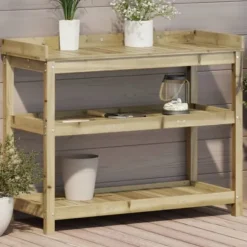 Växtbord med hyllor i impregnerad furu 108x45x86,5 cm | Färg: Natur | Storlek: 108x45x86,5 cm