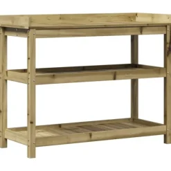 Växtbord med hyllor i impregnerad furu 108x45x86,5 cm | Färg: Natur | Storlek: 108x45x86,5 cm