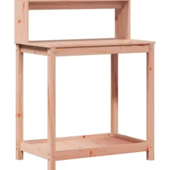 Växtbord med hyllor i massivt douglasträ - Planteringsbord | Storlek: 82,5x50x109,5 cm | Färg: Natur