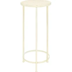 Växtbord set 3 st vintage stil metall antikvit