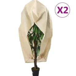 Växtfrostskydd med blixtlås 2 st 70 g/m² | Storlek: 2,36x2 m | Färg: Vit