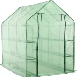 Växthus - Living Växthus med 12 hyllor stål 143x214x196 cm